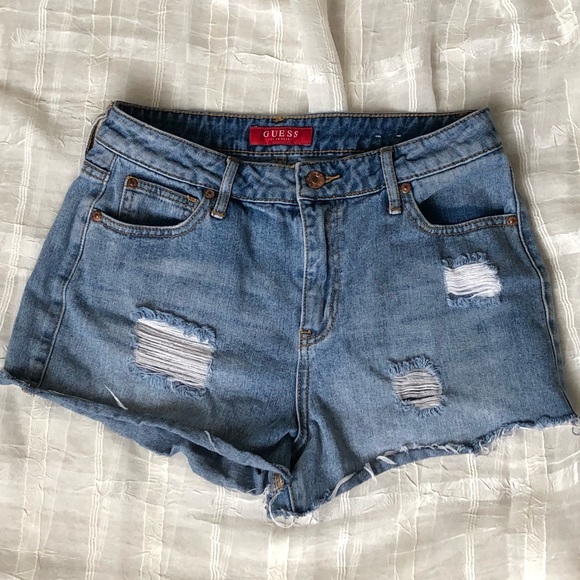 Guess Denim Shorts with flower details! - Picture 3 of 5
